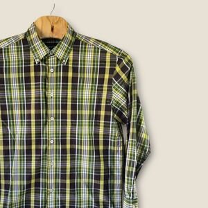 ORVIS Mens Heritage‎ Wash Active Fit Plaid Button Down Shirt Long Sleeve Size L